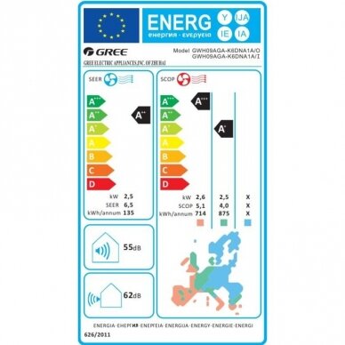 Oro kondicionierius GREE Pular 2.5/2.8 KW 3