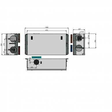 Palubinis rekuperatorius ENSY InoVent AHU-300H 3