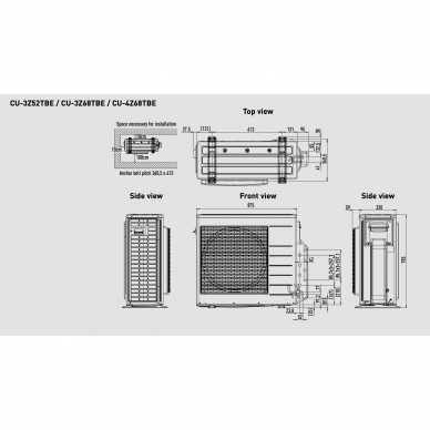 Panasonic Multi-split sistemos išorinė dalis CU-2Z52TBE 5,2-6,8 KW 1:3 1