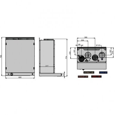 Rekuperatorius ENSY InoVent AHU-200K (baltas) 2